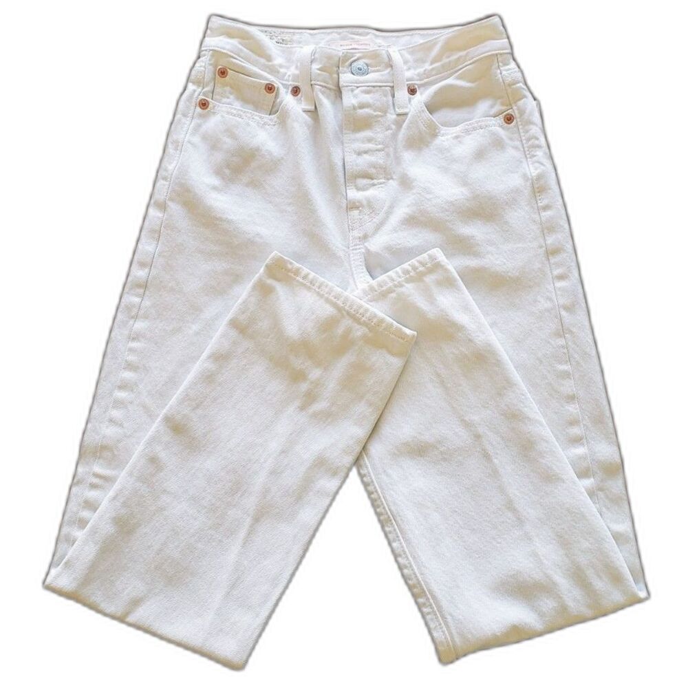 Levi's - Wedgie Straight Ankle Jeans - "In The Clouds" (White) - Women Size 23 - Picture 6 of 10
